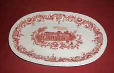 Platte Eschenbach Bavaria Germany Porzellan Kuchenplatte Fleischplatte rot/weiß.