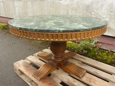 alter älterer runder Tisch rund Couchtisch grüne Marmorplatte grün Ø 99,5 cm