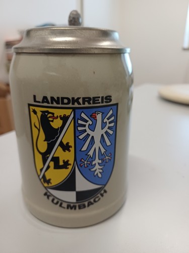 Bierkrug mit zinndeckel - mit,