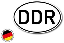 DDR Aufkleber Länderkennzeichen Auto LKW Anhänger Oval 17,5cm x 11,5cm