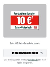 10 € Bahn Gutschein, DB Coupon für Zugticket, Deutsche Bahn