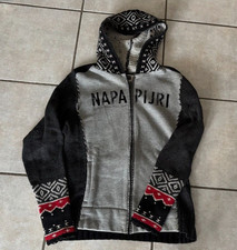 Napapijri Strickjacke Gr.L mit Kapuze grau Jacke gemustert