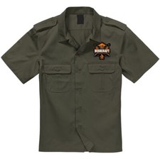 Herren Hemd Kurzarm Pilotenhemd Bushcraft Survival Outdoor Wikinger Wildnis Camp