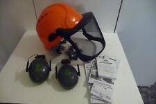 Forsthelm Schutzhelm JSP mit Visier und Gehörschutz orange