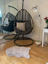 Hängesessel mit Gestell Anthrazit/Grau