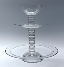 Große Josef Riedel Etagere Kristallglas Obst Gebäck Anbietschale H.31 cm 3,24 Kg