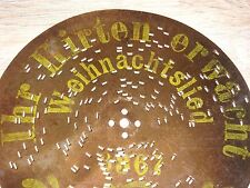 Weihnachtslied Ihr Hirten erwacht Polyphon Blechplatte 16,4cm Uhr music box disc