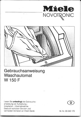 Gebrauchsanweisung für miele - gebrauchsanweisung,
