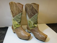 MADE IN ITALY SOFT CLOGS Damen Plateau Schuhe Stiefel Leder Gr.37 f.Neuw