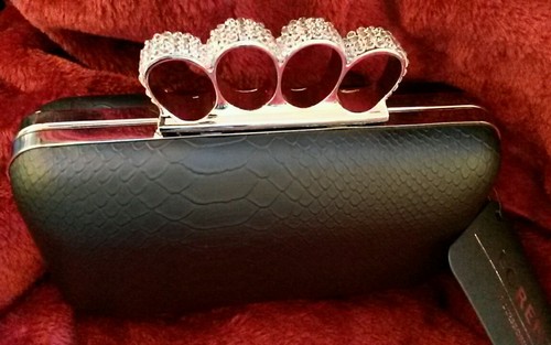 Schwarze snakegrain clutch - schwarze,