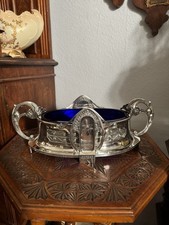 Große Jardiniere mit dickem Glaseinsatz um 1900