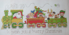 Stickvorlage "Weihnachts-Eisenbahn - alle Mann an Bord" Kreuzstich Jenny Barton