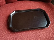 kleines Tablett vintage schwarz Dekotablett Kunststoff