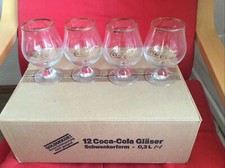 12 x Coca Cola Vintage Glas 0,3 L Schwenker mit Goldrand und goldenem Schriftzug