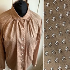 Vintage Bluse Gr. 12 hellbraun