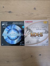 2 Beläge: 1 x DONIC Bluestorm Z1 2.1mm, Tibhar MX-S 1.9-2,0 mm 