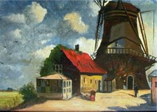 ölgemälde windmühle - Ölgemälde, in