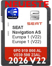 NEUESTE SD KARTE  für SEAT MAP GPS NAVIGATION GEN2 MIB2 AS 6P0 2026 V22  RADAR