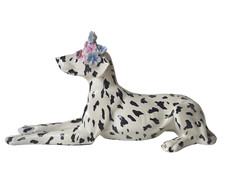 Deko Figur Hund Dänische Deutsche Dogge schwarz-gefleckt Dalmatiner Dekoobjekt