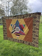 Quiltdecke Stern Weich Leicht Sommerlich Klassisches Muster 139x203cm Senfgelb