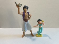 Disney Bully Aladdin 2 x Figur Comicfigur mit Zauberlampe + Jasmin 90er Jahre