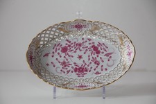 Porzellan Meissen, Indische Malerei, purpur, Korbrandschale, 1. Wahl, (E-10)