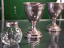 2 Eierbecher antik silber