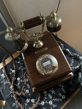 Telefon Posttelefon Lyon Holz mit Wählscheibe und TAE Stecker