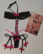 * Spitzen Body Schwarz Pink