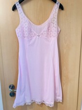 Vintage Unterkleid mit Spitze  NAILON RHODIATOCH Gr.M rosa glänzend neu