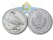 San Marino 5 Euro 2025 Silber 1 Feinunze Wanderfalke st nur 20.000 Exemplare