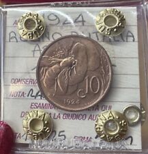 Münze Königreich Italien 10 Cent Biene 1924 Rotkupfer Sigilliert FDC Subalpina