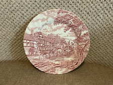  englisches Porzellan rot/weiß. Tiefer Teller Myott Royal Mail Handgravur.