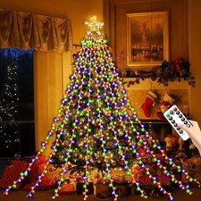 LED Lichterkette Weihnachtsbaum Beleuchtung Baummantel RGB Bunt 8 Modi
