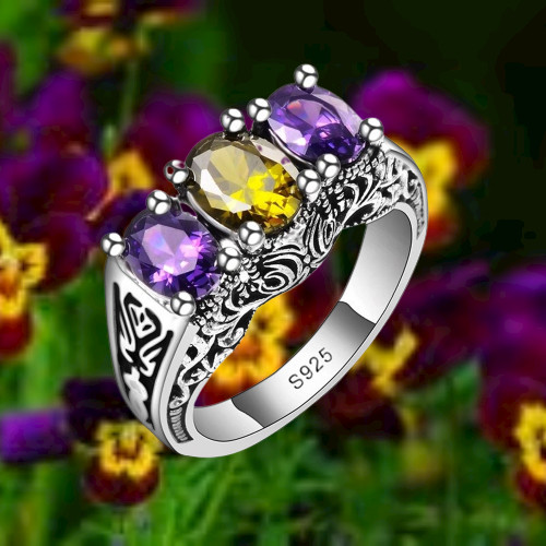 Ring besetzt gelber und - ring,