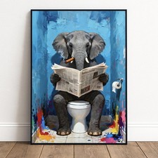 Elefant Toilette Poster Lustig