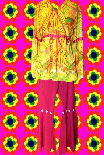 116 retro hippie kostüm - retro,