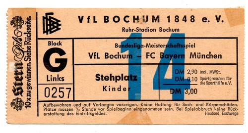 Ticket vfl bochum - bl, bayern