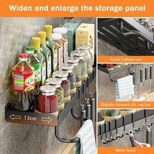 2x Gewürzregal Edelstahl Wand Regal Hängend Gewürzhalter Küchenregal ohne Bohren