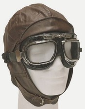 Mil-Tec  Flieger Lederhaube braun, Mütze,  NEU, echtes Rindleder, gefüttert