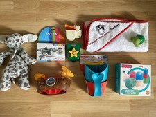 Baby  Badewanne Wasser Planschen Schwimmbad Spielzeuge Becher Tuch Fisher Price