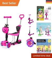 Einstellbarer Kinder Roller mit Abnehmbarem Sitz - Sicherheit & Komfort in Rosa