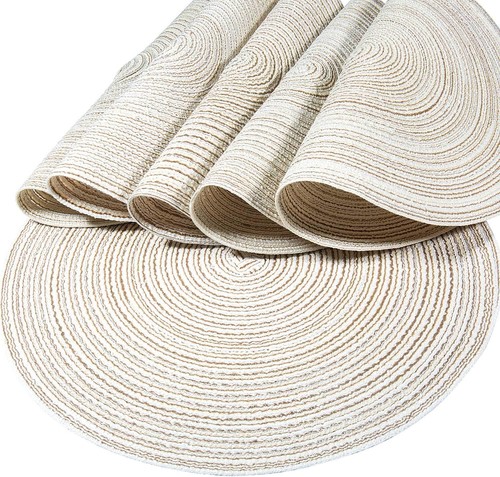 Tischset rund 6er set - tischset, beige