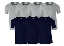 7er GILDAN T-SHIRTS Softstyle RINGSPUN T SHIRT M L XL XXL SHIRT HERREN BAUMWOLLE