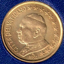 10 Euro Cent Vatikan 2002 unzirkuliert mit Papst Johannes Paul II unc.