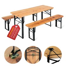 Kinder Sitzgarnitur Sitzgruppe Kindermöbel Garten Tisch Bank Holz klein klappbar