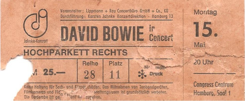 David bowie concert - bowie, 1978