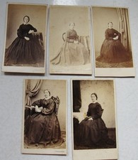 5 CDV PHOTOS PORTRAITS OF