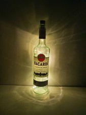 Bacardi Rum Flasche Upcycling warmweiß Feenlichter Lampe LED