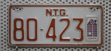 Australien Motorrad-Nummernschild Australia NTG Motorcycle License Plate [80423]